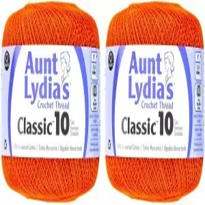 리디아 이모의 클래식 코바늘 뜨개질 실 사이즈 10 펌프킨