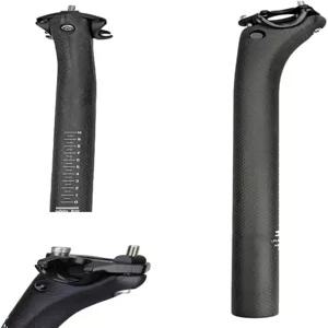 조스비즈 바이크 카본 시트포스트 27.2/31.6-400/350mm 초경량 파이버 MTB 로드 마운틴 조절 가능한 오프셋