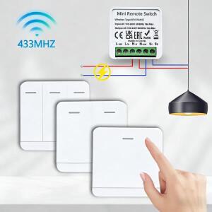 RF 433MHz 스마트 DIY 무선 스위치 1/2/3 갱 86 벽면 패널 리모컨 릴레이 모듈 가정용 LED 조명 자동화 시