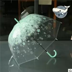 우아한 여름 투명 장우산 그린 패턴 2개 대형우산 패션우산 이쁜우산 큰우산 비닐우산