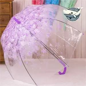 예쁜 투명 장우산 퍼플 두개 세련된 디자인 대형우산 패션우산 이쁜우산 큰우산 비닐우산