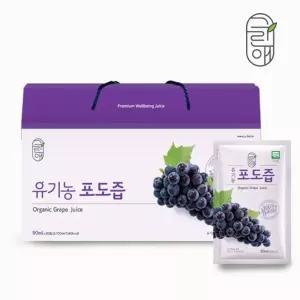 그린애 당도높은 100% 유기농 포도즙 90ml 30팩 1box 첨가물 없는 임산부 포도과즙