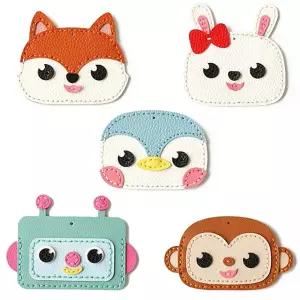동물 캐릭터 가죽 귀여운 교통 카드 지갑 홀더 목걸이 만들기 키트 세트 재료 어린이 선물 DIY 바느질 놀이