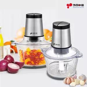 키친아트 2L 대용량 멀티 전동 쵸퍼 다지기 2중칼날 2중버튼 마늘박피기 마늘다지기 믹서기