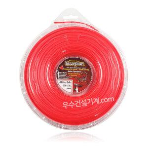 WOOSU 스콜피온 미국산 예초기 나일론줄 2.4mm*76M 삼각타입