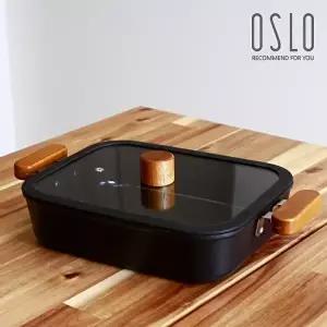 [오슬로]오슬로 IH 인덕션 우드핸들 사각전골냄비 22x28cm
