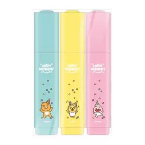 카카오프렌즈 해피모먼트 마일드 형광펜 3색 세트