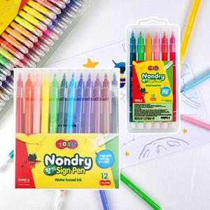 [오피스스쿨] 동아 TORU 논드라이 향기 사인펜 12색 / 케이스형 마르지않는 싸인펜 향기나는 사인펜