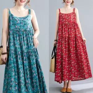 [바바라옷장]239965 - 민소매 린넨면롱원피스 빅사이즈원피스 민소매원피스 중년여성원피스 여성원피스 ...