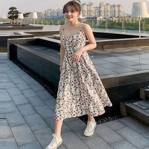 플라워 청순 여름원피스 어깨끈 나시 원피스