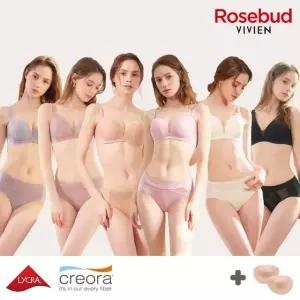 [방송히트] 비비안 로즈버드 153 스킨 앤 누디 노와이어 브라팬티 세트 13종