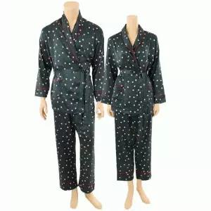 [솔브](정상) 솔브 커플잠옷 샤무즈 스판 다이아 도트 나염 파자마 커플 세트_A SPA2325MW_A