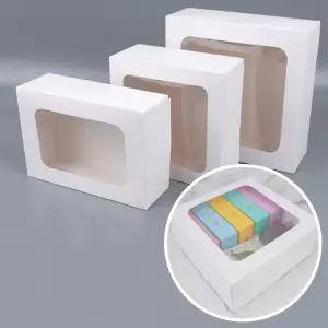 사각 투명창케이스 낮은케이크박스 케이크포장상자