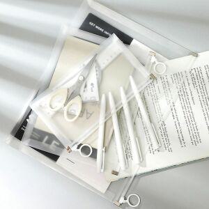 B6 A4 A5 지퍼백 투명 슬라이드 문서보관 케이스 파일첩 수납파우치