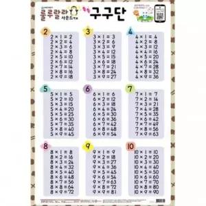 [하프클럽/알티피아]사운드벽보 룰루랄라 구구단 520mmx765mm