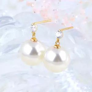 [골드피아] 14K 스와로브스키 10mm 진주 귀걸이