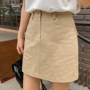 [시크릿라벨] [탄탄핏/안감O] 힙포켓 코튼 스커트