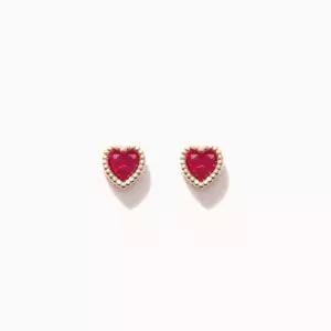 02G0143 10K 골드 큐빅하트 귀걸이