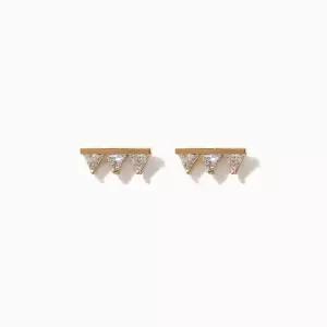 11G0171 10K 골드 삼각큐빅 귀걸이