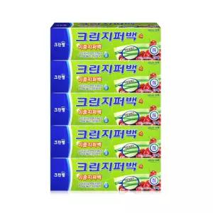 크린랩 크린 이중지퍼백 (중) 22x25cm 20매 x 5개