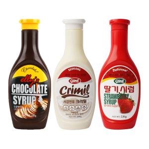 서강 딸기시럽 초코시럽 크리밀 연유 팥빙수토핑