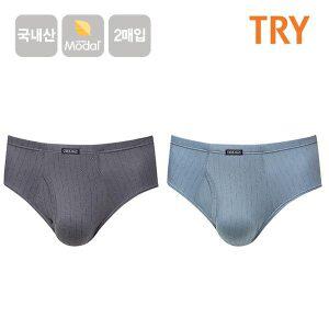 [365buy]TRY 심플 모달스판 남성 위버브리프 남자팬티2매 속옷