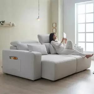 루체 모션소파 리클라이너 3인용 전동슬라이딩 확장형 패브릭소파