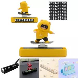 (엘로우) 자동차 주차번호판 인형 장식품 보드곰/차량/전화/번호판/번호/스티커/악세사리/차량용/주차/알림