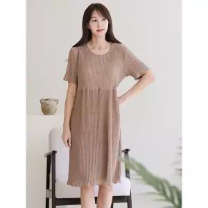 [엄마옷드리다] 여성 여름 플리츠 빅사이즈 반팔 홈웨어 이지 원피스 40 50대 미시 중년여성 .._P395442231