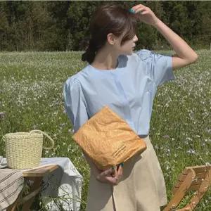 케이클럽 제너 퍼프 반팔 블라우스 (데이트룩/하객룩/출근룩/퍼프블라우스/S~XL/자체제작)