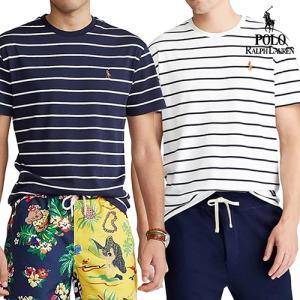 [폴로랄프로렌] 남녀공용 멀티 컬러 포니 스트라이프 반팔티