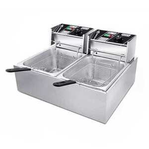 전기 튀김기 2구 탁상형 업소용 튀김기계 꼬치 감자튀김