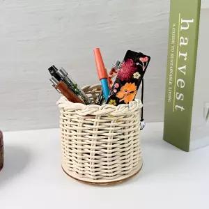 [오피스스쿨] 토단 리얼 라탄 연필꽂이 만들기 1인세트 DIY 자연소재 선물용 핸드메이드 방과후만들기활동 조화꽃화분