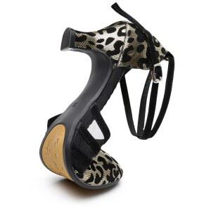 댄스화 호피무늬 스트랩 스포츠 라틴 미끄럼방지 라인