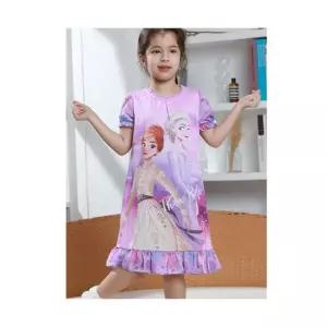원피스 OPS 엘사2 반팔 실내복 핑크 캐릭터 여아 공주 의상