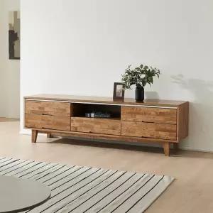 [우아미가구]에인피 고무나무 원목 비디오 거실장 1800