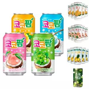 해태 코코팜 요구르트 복숭아 포도 망고코넛 340ml 24캔/캔/음료/간식/과일/주스/쥬스/음료수/맛있는