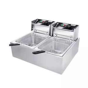 탁상형 전기 튀김기 2구 업소용 치킨 꼬치 감자 튀김기계