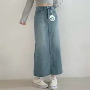 [릴룸][4466] H라인 터널밴딩 멕시 롱스커트 데님스커트