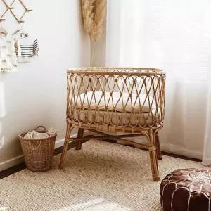 라탄 베이비 침대 아기 요람 원형 스튜디오 촬영 소품