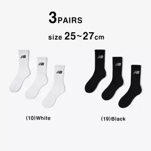 [뉴발란스]NBGEEAP113 남성 자가드 장목 남자 스포츠 양말 3PACK (화이트 / 블랙)
