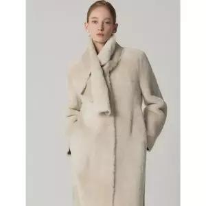 [하프클럽/]프리미엄 양모 양가죽100 블락 리버시블 롱 리얼무스탕코트