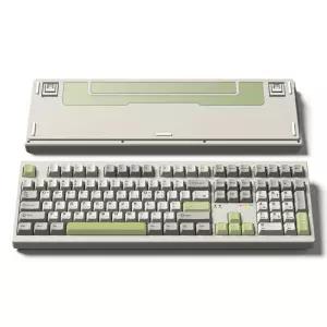 FL-ESPORTS NX108 유무선 블루투스 풀배열 기계식 키보드 크림 말차, 리치베리축