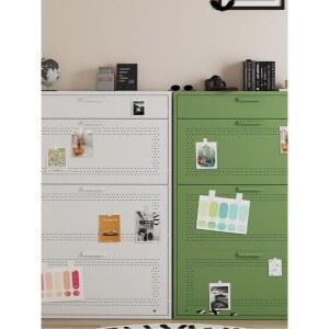 철제슬림신발장 현관 수납장 틈새 15cm 콘솔 현관장 미니 3단 655 화이트