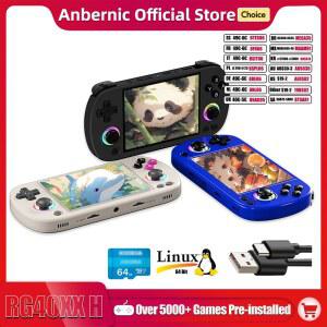 A ERNIC RG40XX H 휴대용 게임 콘솔 4 0인치 640 480 IPS 스크린 3200mAh 64비트 시스템 RGB 조명 내장 5K RG40XXH