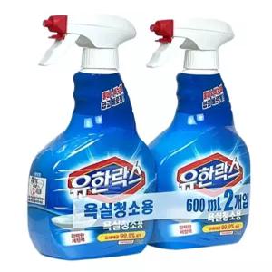 J2K 유한락스 600ml+600ml 욕실청소용 세정제 곰팡이제거