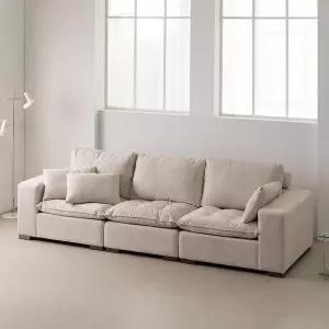 트리플 웨스턴 구스 패브릭 4인용 소파 (쿠션증정)