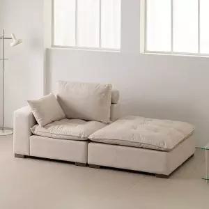 트리플 웨스턴 구스 패브릭 3인 카우치형 소파