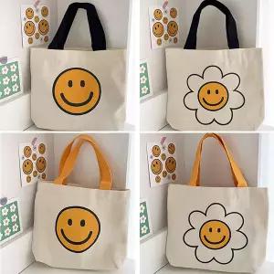 4종 스마일 데이지 에코백 미니 손가방 손잡이 가방 백 단체 대량 선물