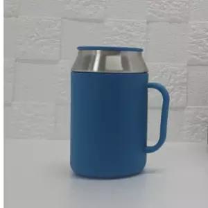 타파웨어 에코 보냉 머그 400ML 피콕블루 손잡이 보온컵 캠핑컵 텀블러